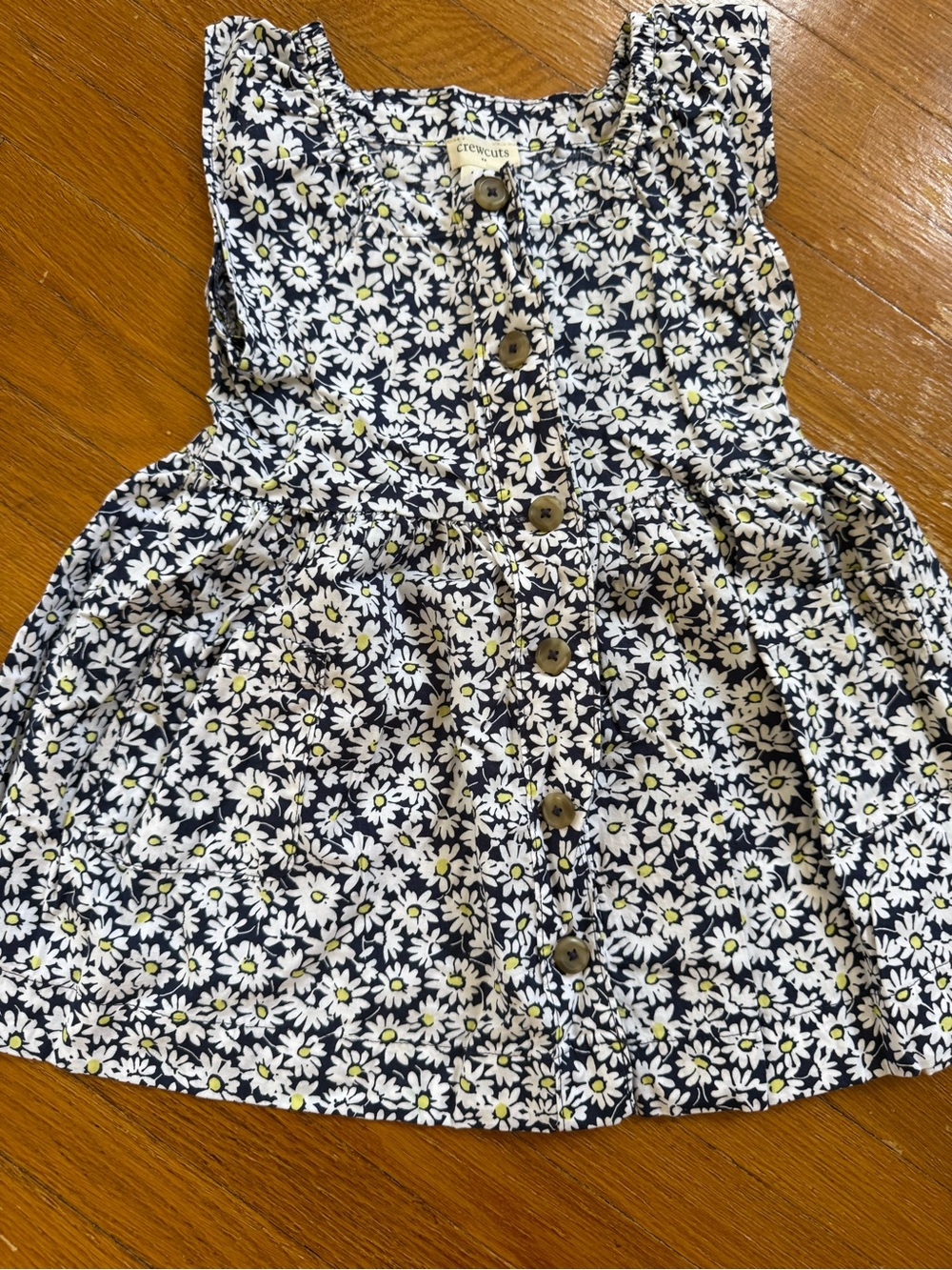 Crewcuts Navy Floral Daisy Button-Front Dress